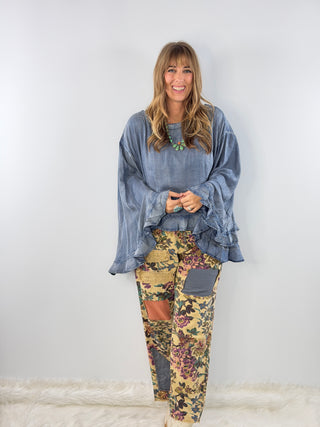 Jaded Gypsy Blooming Grace Top - Chambray