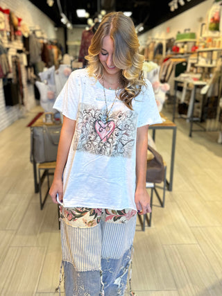 Sparrow Heart Tattered Tee Top