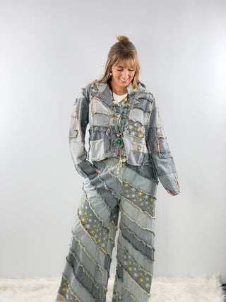 Jaded Gypsy Daisy Daydream Pants - Chambray