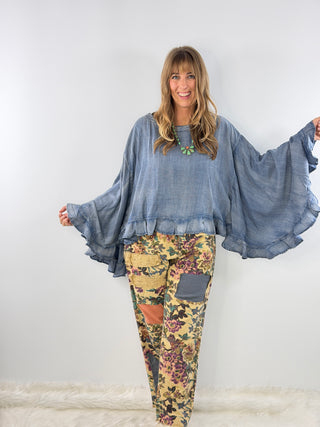 Jaded Gypsy Blooming Grace Top - Chambray