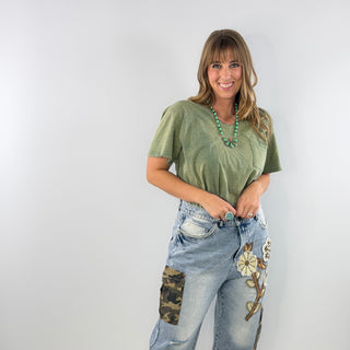 Jaded Gypsy Moon Dance Tee - Olive