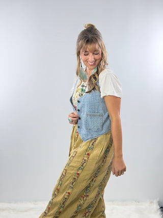 Scully Denim Vest, Blue HC1009