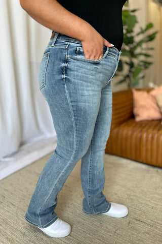 Judy Blue Full Size Medium Rise Bootcut Jeans - White Lily Boutique