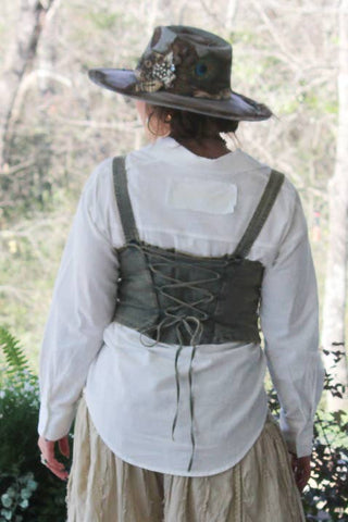 Blue Willow Denim Corset Tank by Jaded Gypsy | Boho Lace-Up Top