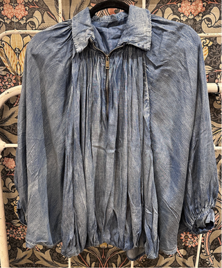 Willow Sky Artisanal Chambray Top | Jaded Gypsy Luxury