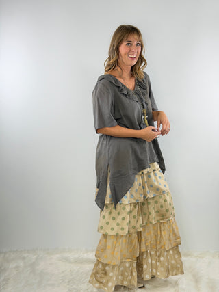 A Rare Bird Freckled Sunshine Top Gray