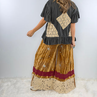 Velvet Gold Mustard Pantaloons Bloomer with Stars by Rare Bird