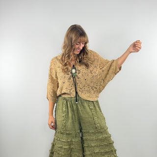 Jaded Gypsy Golden Melody Top in Oatmeal