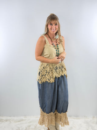 Jaded Gypsy Heirloom Heart Tank - Tea Stain