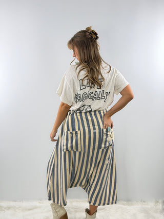 Jaded Gypsy Earthsong Harem Pants - Chambray Stripe