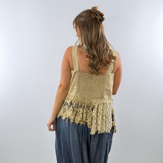 Jaded Gypsy Heirloom Heart Tank - Tea Stain