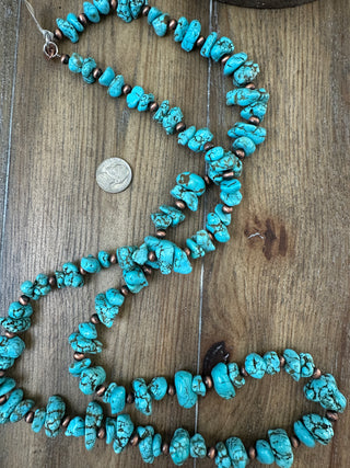 Chunky Turquoise Long Layering Wrap Necklace