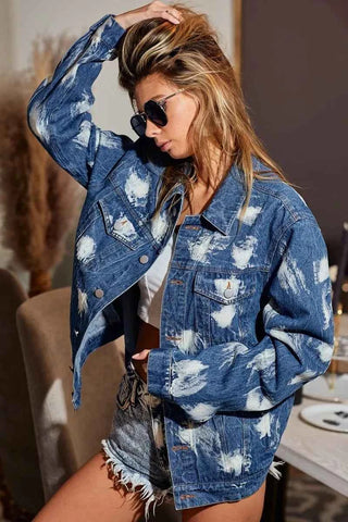 BiBi Washed Tie Dye Denim Jacket
