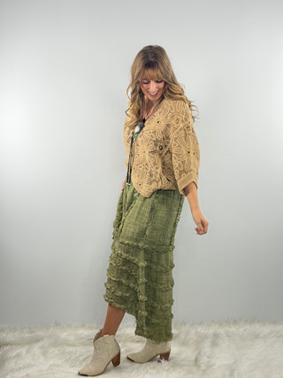 Jaded Gypsy Golden Melody Top in Oatmeal