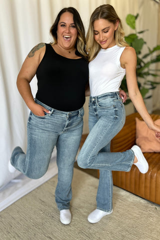Judy Blue Full Size Medium Rise Bootcut Jeans - White Lily Boutique