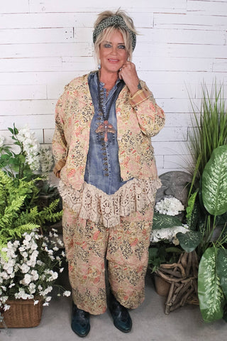 Sagebrush Sky Harem Pants, Tan Floral | Jaded Gypsy