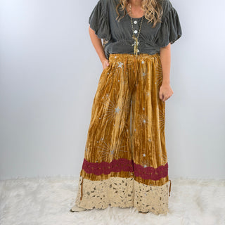 Velvet Gold Mustard Pantaloons Bloomer with Stars by Rare Bird