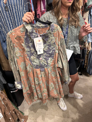 Jaded Gypsy Harvest Treasures Tunic - Peach Floral