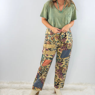 Jaded Gypsy Mystic Meadow Floral Pants | Boho Patchwork Pants
