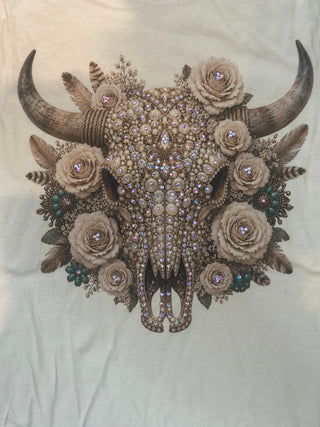 Pearl Skull Jeweled Graphic Tee