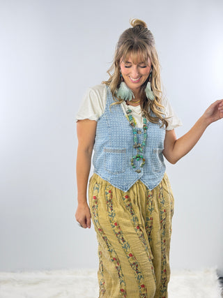 Scully Denim Vest, Blue HC1009