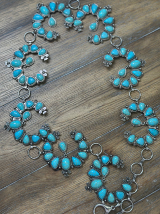 Turquoise Cabochon Horseshoe Conch Belt Adjustable Western Statement Belt