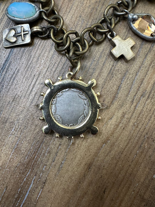 Jaded Gypsy Double-Sided Horse Coin Pendant Mixed Media Necklace