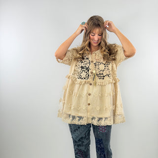 Trellis Dreams Top - Oatmeal by Jaded Gypsy