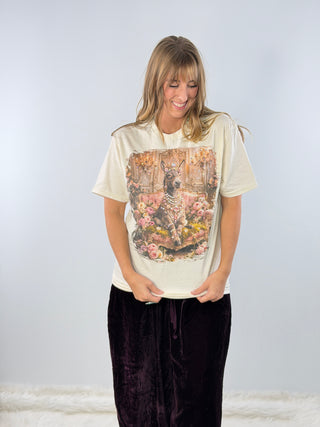 Donkey in Pink Flowers Graphic Tee