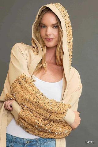 Umgee Sequined French Terry Jacket