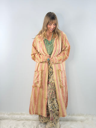 Jaded Gypsy Dreamliner Duster in Bubblegum | Cotton Striped Duster