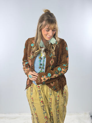 Scully Leather Beaded and Fringe Jacket