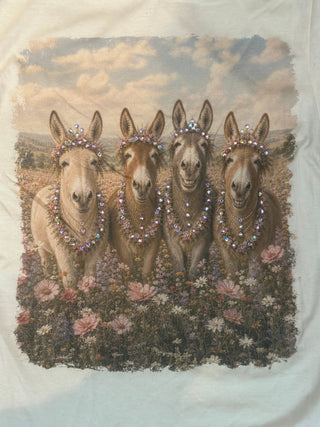 Four Donkeys Jeweled Graphic Tee