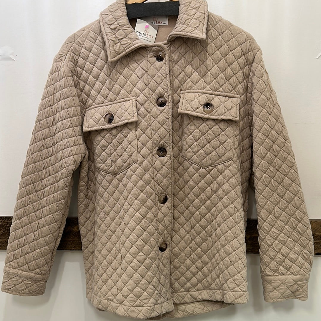 Quilted Down Women's Jacket with Front Pockets