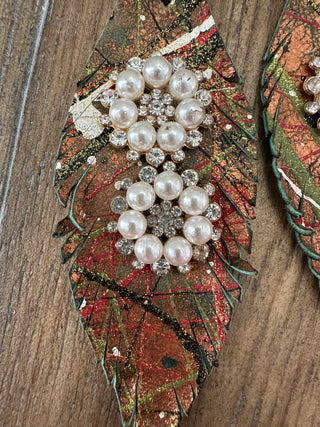 Rare Bird Pearl and Crystal Leather Leverback Earrings