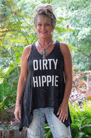 Jaded Gypsy Beyond The Moon Tank | Artisan Designer Boho in Vintage Midnight