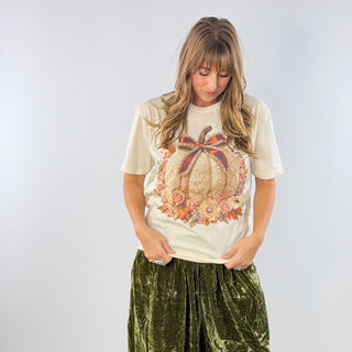 Lace Pumpkin Jeweled Graphic Tee