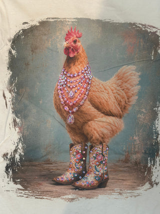 Fancy Chicken Jeweled Graphic Tee