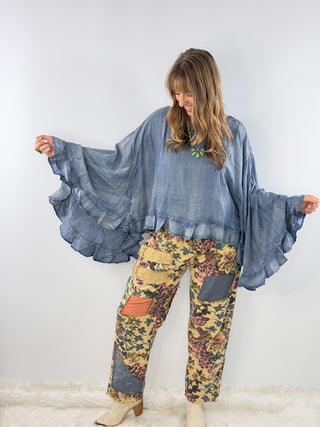 Jaded Gypsy Blooming Grace Top - Chambray