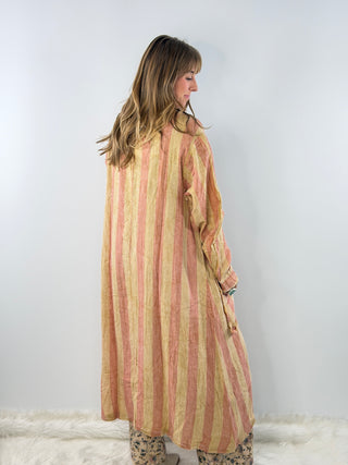 Jaded Gypsy Dreamliner Duster in Bubblegum | Cotton Striped Duster