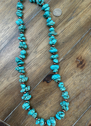 Chunky Turquoise Long Layering Wrap Necklace