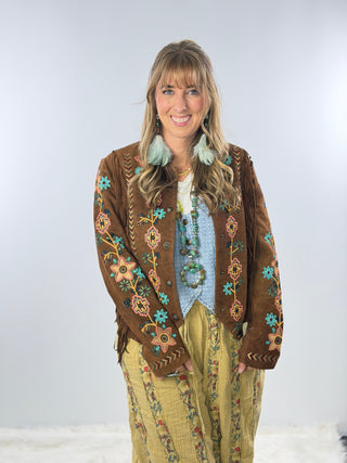Scully Leather Beaded and Fringe Jacket