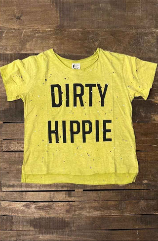 Jaded Gypsy "Dirty Hippie" Handcrafted Cotton Tee – Chartreuse