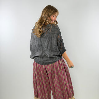 Jaded Gypsy Golden Melody Top Charcoal