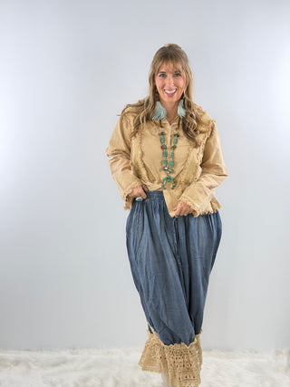 Jaded Gypsy STAY GOLDEN TOP in Tan