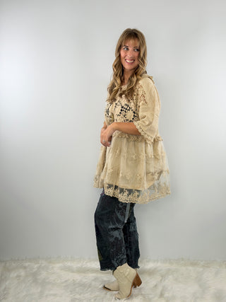 Trellis Dreams Top - Oatmeal by Jaded Gypsy