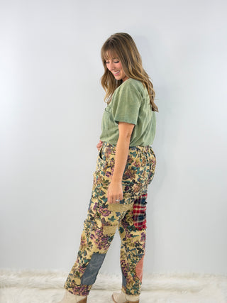 Jaded Gypsy Mystic Meadow Floral Pants | Boho Patchwork Pants
