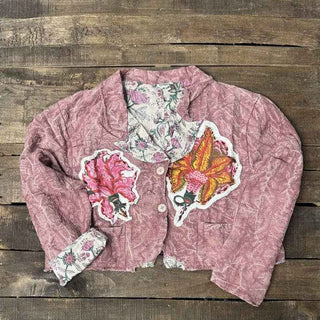 Jaded Gypsy Harvest Moon jacket with reversible design, 100% cotton fabric, and vintage-inspired boho styling handcrafted in the USA