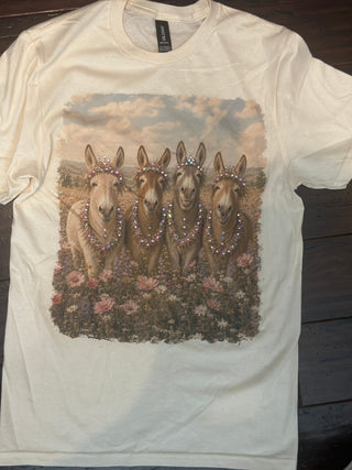 Four Donkeys Jeweled Graphic Tee