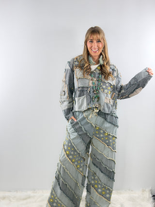 Jaded Gypsy Daisy Daydream Pants - Chambray